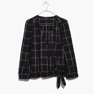 Madewell Wrap Top in Windowpane Size Small